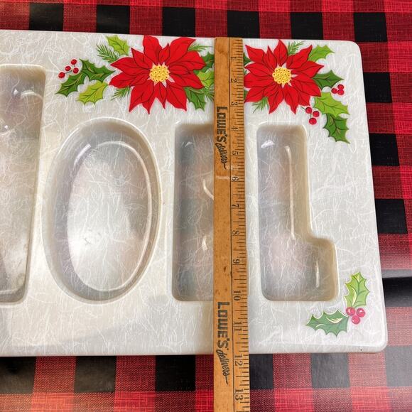 VIntage MCM Christmas NOEL Serving Tray Party Snacks 60's 4 Compartments - Picture 5 of 7